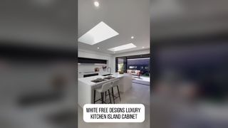 Isola cucina di lusso dal design bianco gratuito