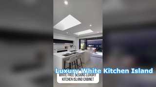 Mobile per isola da cucina di lusso dal design bianco gratuito