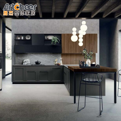 comprare Arredamento completo in legno massello Disegno armadietti da cucina in legno di noce colore per la durata fabbricazione online