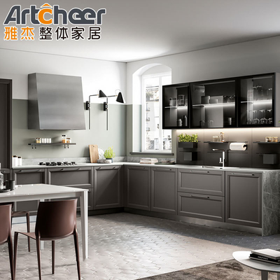 comprare Arredamento in legno massello Arredamento in cucina Disegno modulare con arredamento a parete modello fabbricazione online