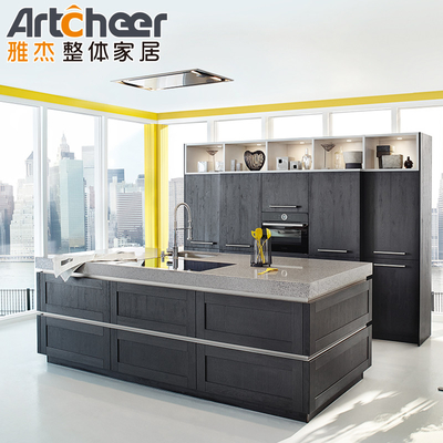 comprare Arredamento da cucina in stile americano in legno massello classico grigio in grigio e bianco fabbricazione online