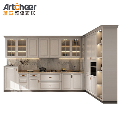 comprare Altezza di resistenza Armadi da cucina in stile Shaker bianco / blu puro fabbricati dal Vietnam fabbricazione online