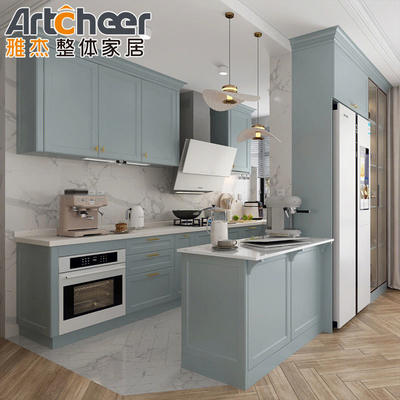 comprare Vendita Shaker Grigio Armadio da cucina in legno massello con bordi da tavolo bullnose stratificati fabbricazione online