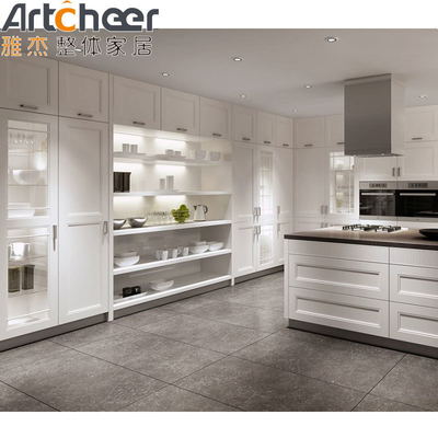 comprare RTA o taglia personalizzata in legno massello bianco modulare cucina armadio set shaker design fabbricazione online