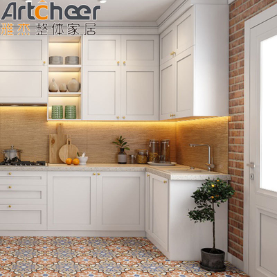 comprare Migliori armadietti da cucina moderni e eleganti con materiale per porte in compensato e design di lusso fabbricazione online