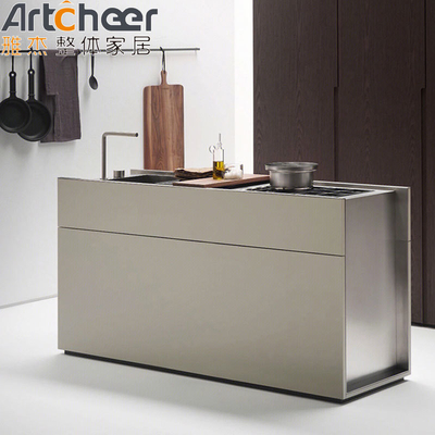 comprare Armadi da cucina per piccole stanze con colore personalizzato e armadi da isola in design moderno fabbricazione online