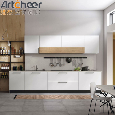 comprare Moderni armadi da cucina in melamina in legno con ripostiglio su scaffale fabbricazione online