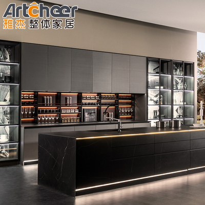 comprare Moderno armadio da cucina con serrature morbide e serrature complete fabbricazione online