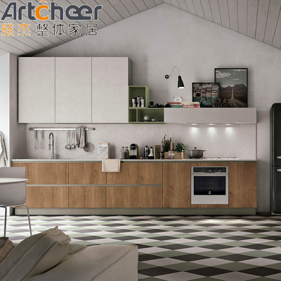 comprare Colorato su misura Armadio da cucina moderno e elegante con configurazione base del lavandino isolato fabbricazione online