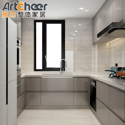 comprare Moderno elegante grigio bianco Color cucina armadio con Matt Finish e Wall Hang Design fabbricazione online