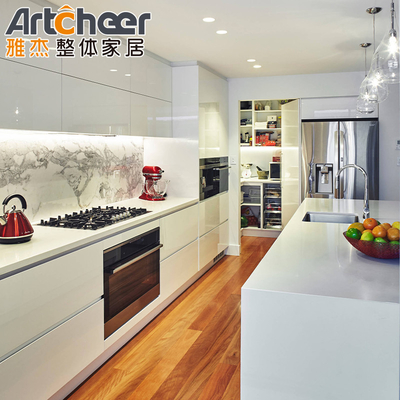 comprare Armadio da cucina a misura personalizzata con cassetti e isola singola in design contemporaneo fabbricazione online