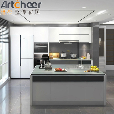 comprare Armadietti da cucina standard americani moderni personalizzabili con persiana a rulli e maniglia fabbricazione online
