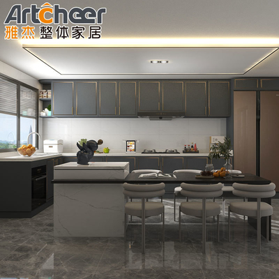 comprare Armadio di cucina modulare su misura Lacca in bianco e nero per mobili da cucina fabbricazione online