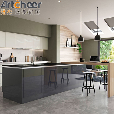 comprare Pantry di cucina modulare di lusso con design semplice e finitura in lacca 2pac ad alto lucido fabbricazione online