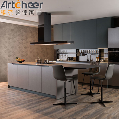 comprare Moderni armadi di cucina neri pronti per assemblare mobili in legno con design libero fabbricazione online
