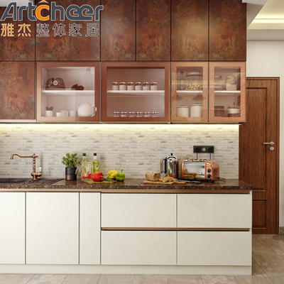 comprare Armadietti da cucina in stile americano con design contemporaneo e costruzione in legno massello fabbricazione online