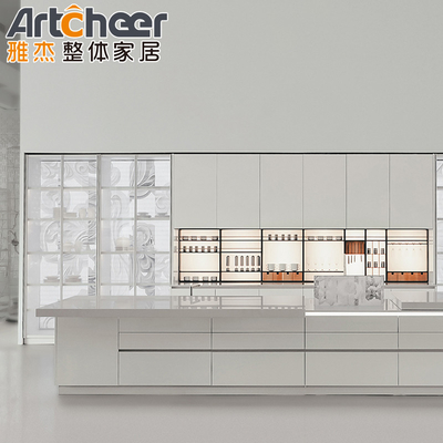 comprare Griglia per cucina all'interno e all'esterno con armadietto frigorifero Italian Island Design in bianco fabbricazione online