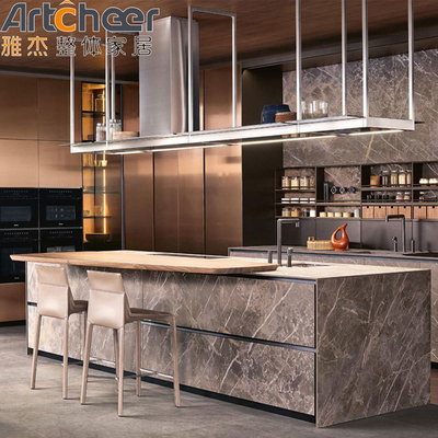 comprare Modern Design Glass Door Cucina Armadio con Lazy Susan Storage e dimensioni personalizzabili fabbricazione online
