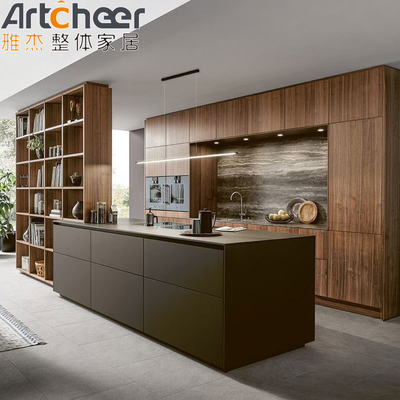 comprare Moderno gabinetto da cucina in quercia con carcassa in compensato e accessori Hardware Design fabbricazione online
