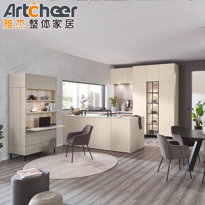 comprare Armadi di cucina in legno modulare con stile antico e top di marmo di lusso dimensioni personalizzate fabbricazione online