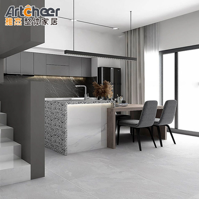 comprare Armadietto da cucina in lacca ad alto lucido a forma di L Scaffale di pietra sinterizzata colore personalizzato fabbricazione online