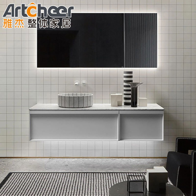 comprare Bagno Vanity Set 42 pollici Moderno Single Sink Soggiorno Sala galleggiante Armadio a muro fabbricazione online