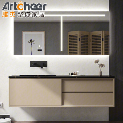 comprare Arredamento bagno in stile moderno rettangolare in legno Luxury Vanity Set con lavandino montato a pavimento fabbricazione online