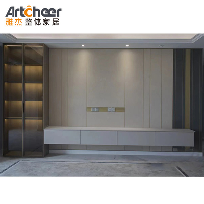 comprare Armadio TV a muro regolabile in stile moderno scandinavo con porta di vetro e scaffale per vino fabbricazione online