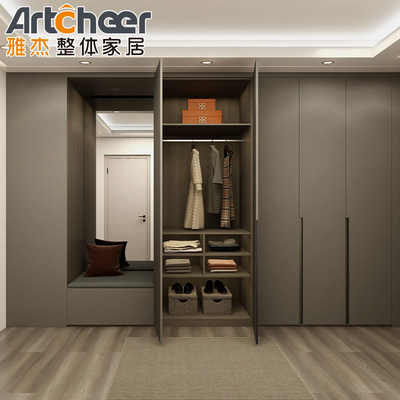Modern minimalista camera da letto in legno porta a cerniera armadio di alta gamma stile nordico 2 porte armadio