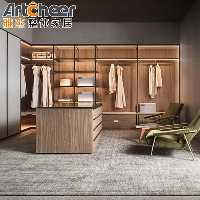 Arredamento per camera da letto stile design moderno telaio in alluminio vetro copertura scaffale per armadio