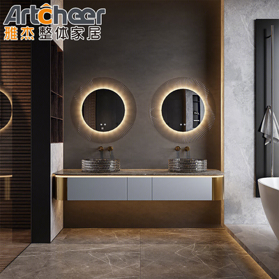 Mobile di lusso commerciale bagno a doppio lavandino per bagno moderno
