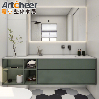Moderno Massello Legno Marrone Bagno Bagno Vanità Piatta Porta Pannello in taglia personalizzata