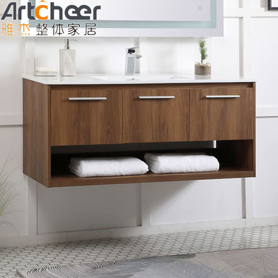 Modern Quartz Counter Top Vanity Combo Midcentury Bathroom Vanity Cabinets per una casa elegante